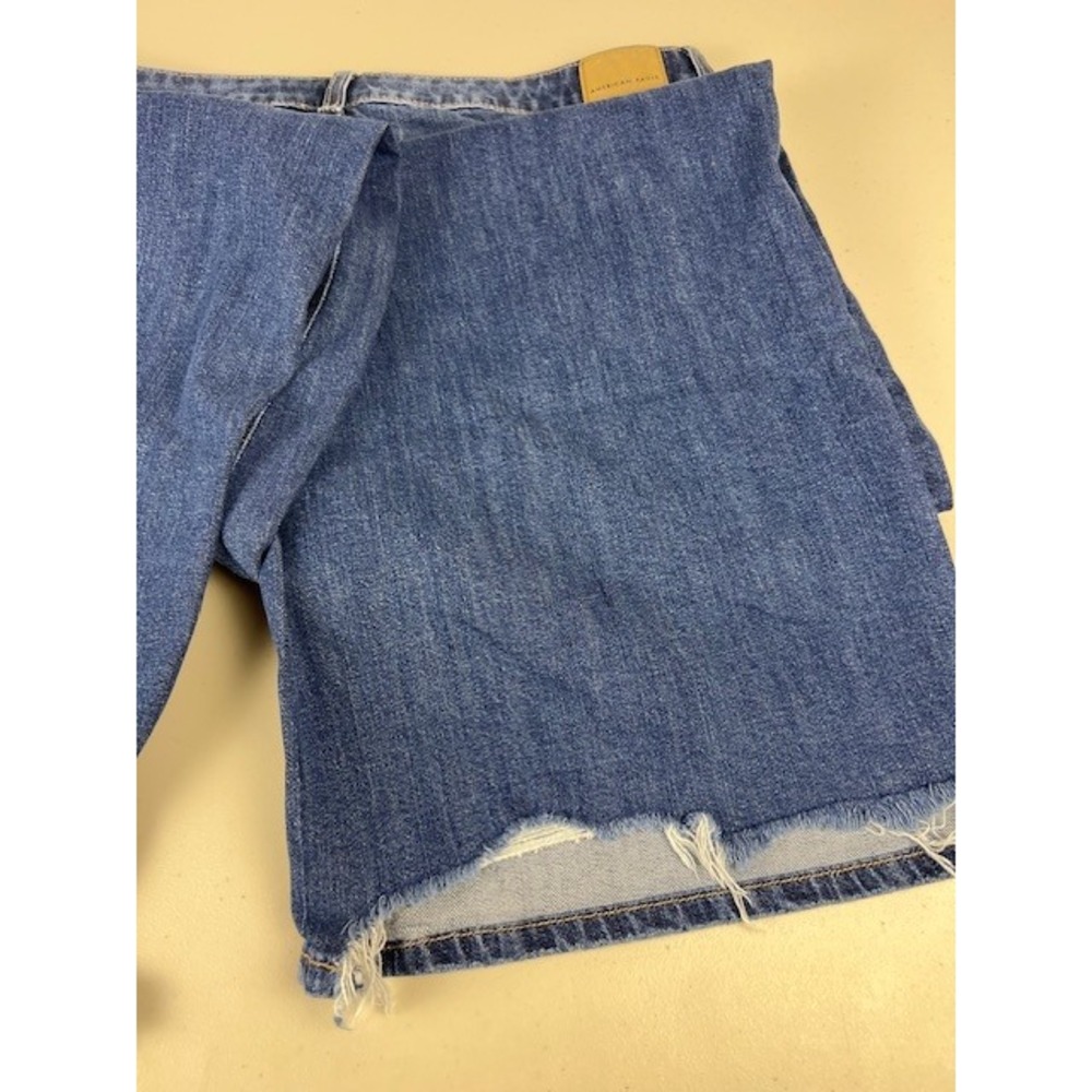 American Eagle Low-Rise Baggy Wide Leg Jeans Medium Wash Stretch 12 Long - Picture 13 of 14